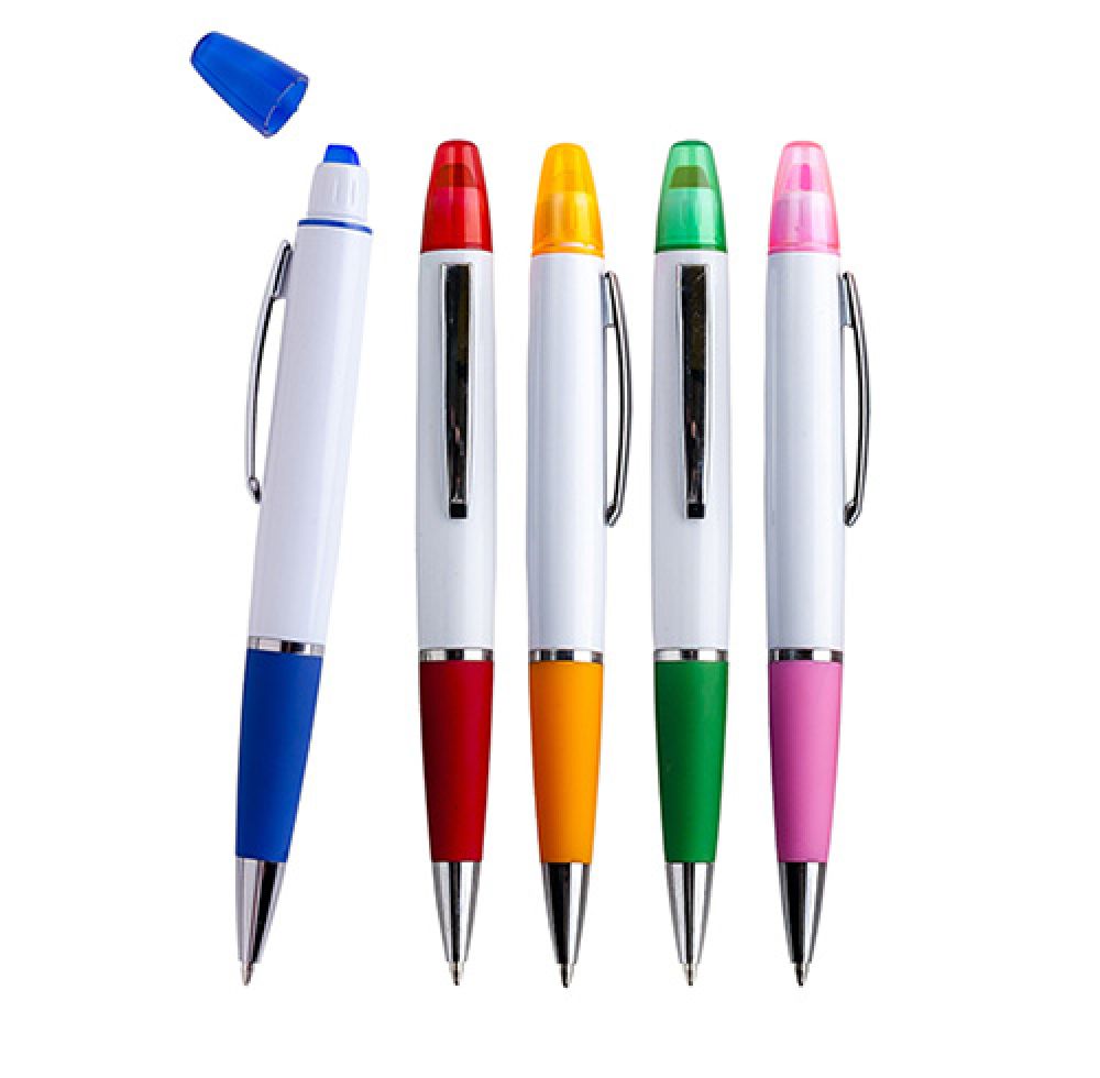 BOLIGRAFO CON MARCATEXTOS VECTOR